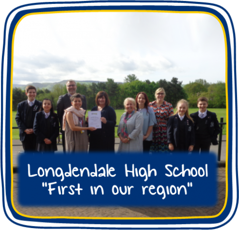 A group of students from Longendale High School for news article: "First in our region"