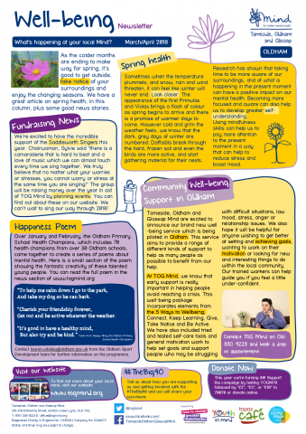Wellbeing Column - Oldham - March / April